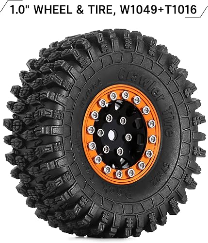 Miniatura 2 de INJORA 1.0 Beadlock Wheel S5 - Neumáticos adhesivos súper suaves para TRX4M Axial AX24 SCX24 FCX24 Enduro24 Enduro24 Upgrade, 2.244 x 0.866 in