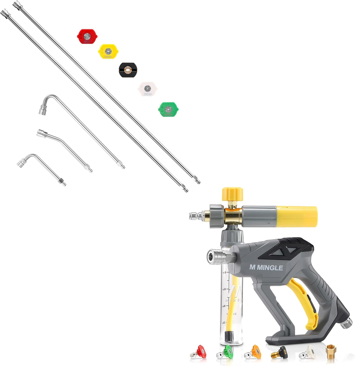 M MINGLE Pressure Washer Extension Wand, Concentrate Foam Cannon with Pressure Washer Gun