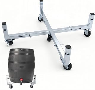 Movable Rain Barrel Stand with Wheels, Fits 45-55 Gallon Barrels
