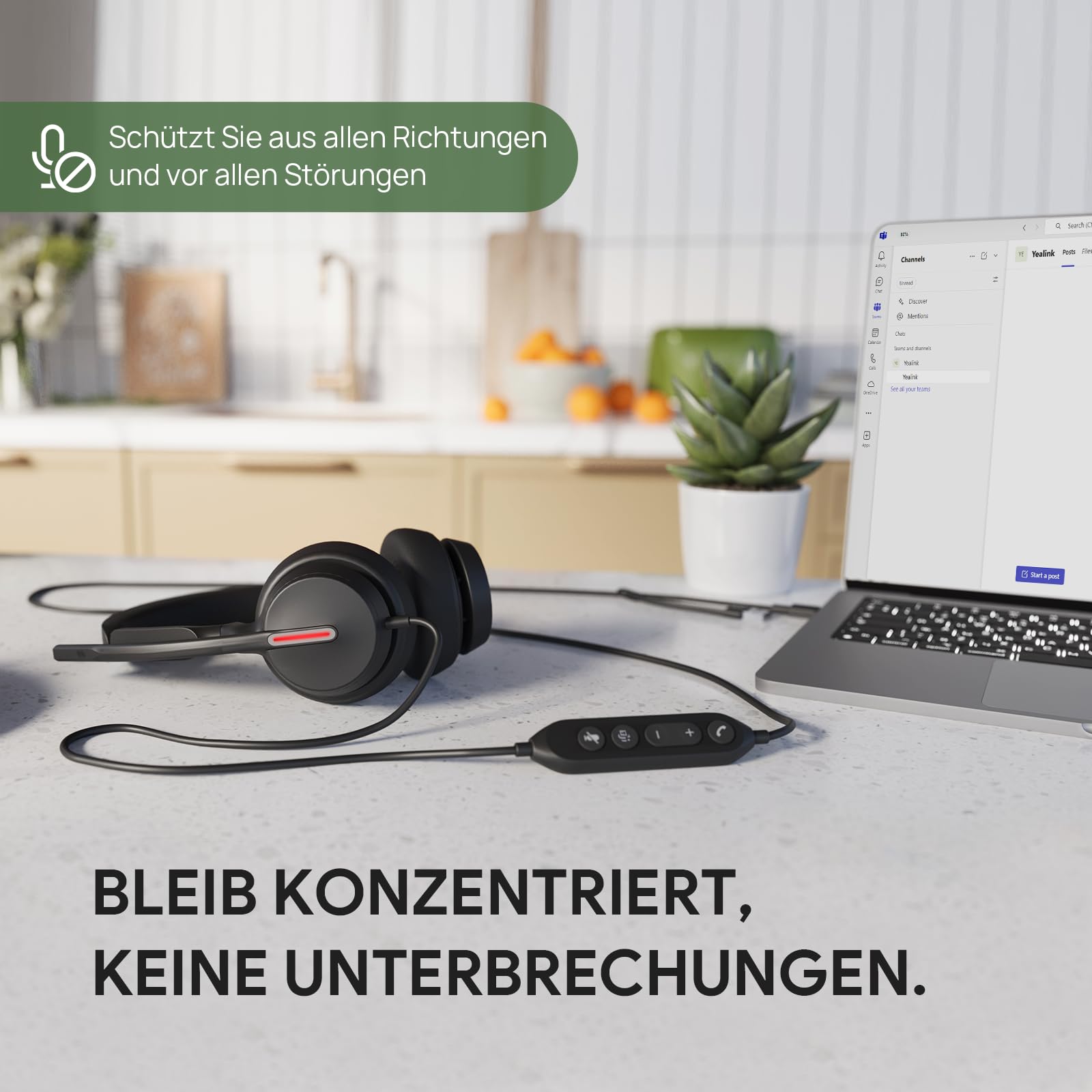 Yealink UH46 - Auriculares estéreo USB con micrófono, auriculares con cable de escritorio con reducción de ruido, auriculares USB-C/A para PC, oficina, centro de llamadas, equipos certificados