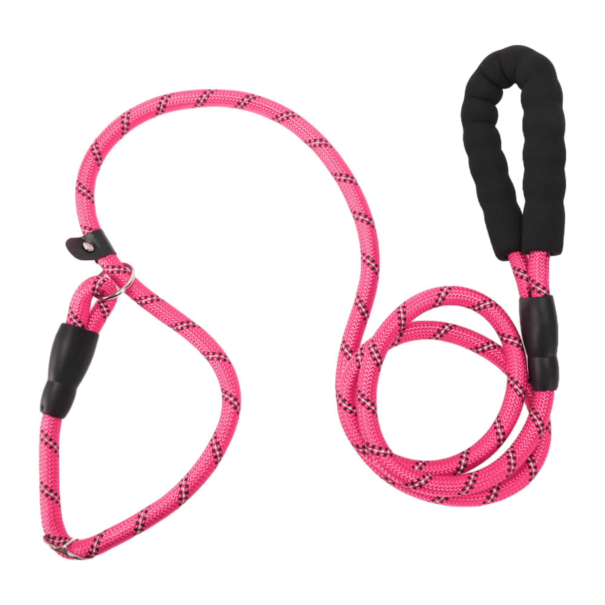 CAPASTEC Guinzaglio per Cani Corda Riflettente in Nylon, Manico in Spugna, Rosa, Lunghezza 180cm Dia. 1/2 Pollice