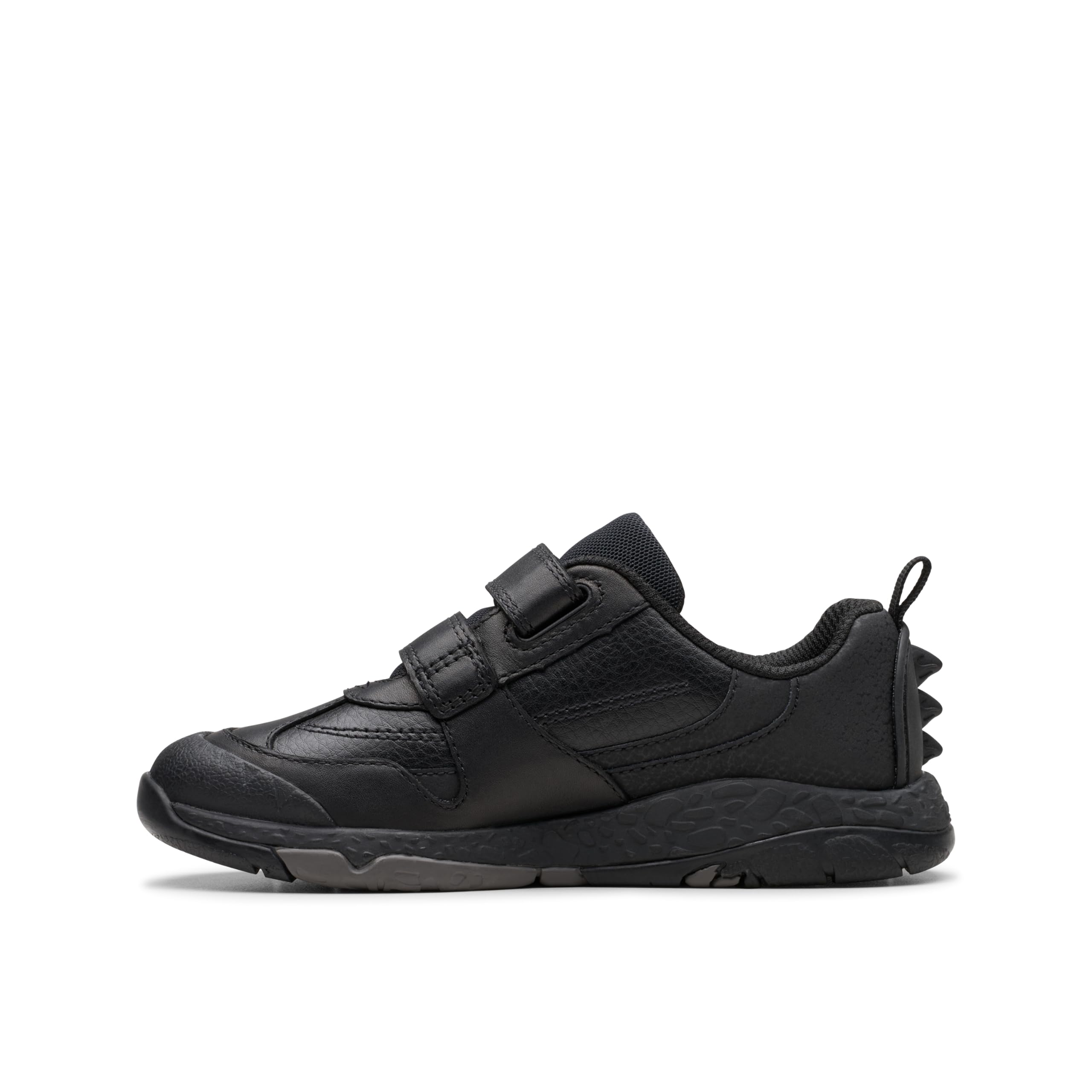 Clarks Steggy2 Pace K Childrens Black Leather, 11.5