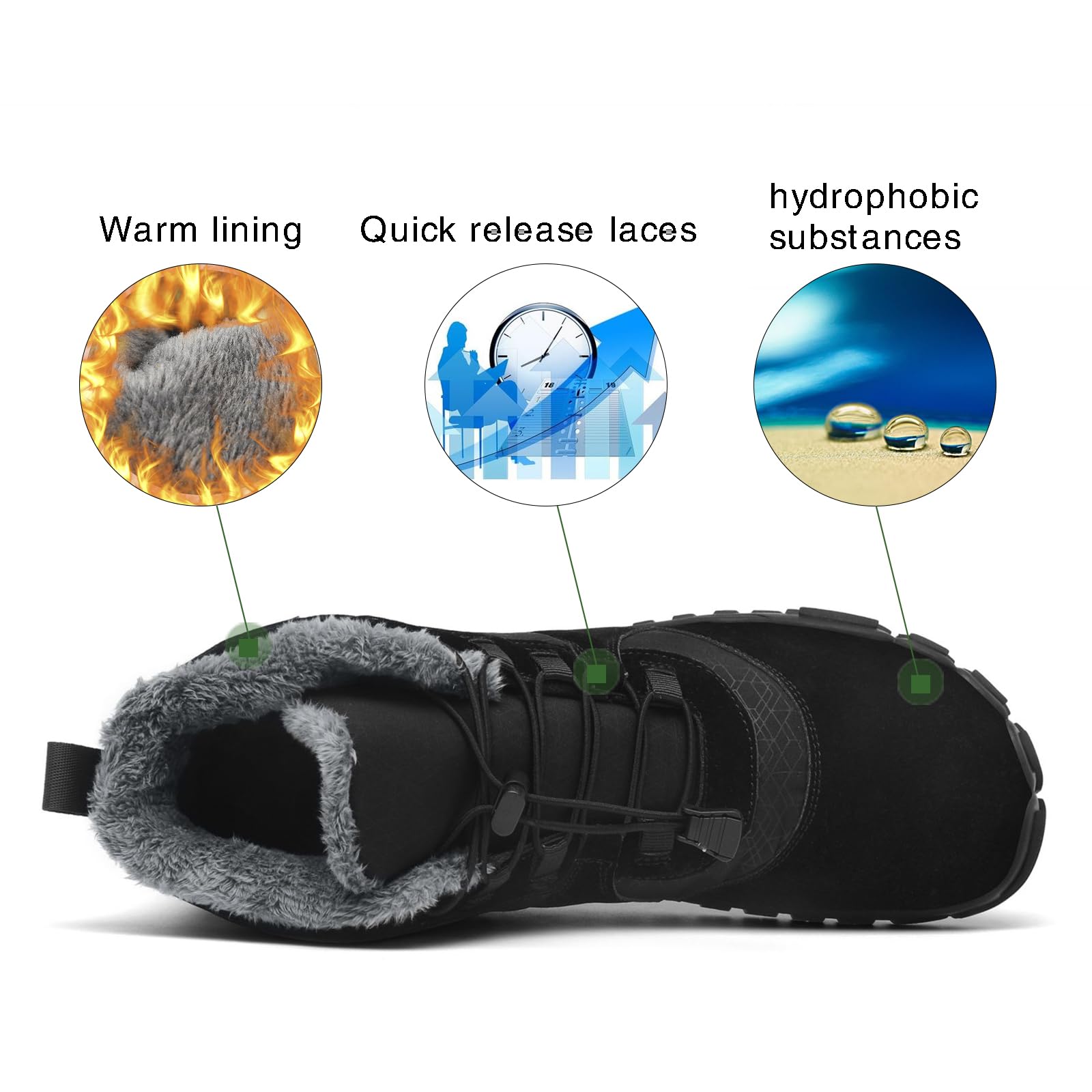 AONETIGER Unisex buty zimowe dla kobiet i mężczyzn, buty zimowe z podszewką, ciepłe, wodoodporne, wygodne buty śniegowe, antypoślizgowe, do chodzenia boso