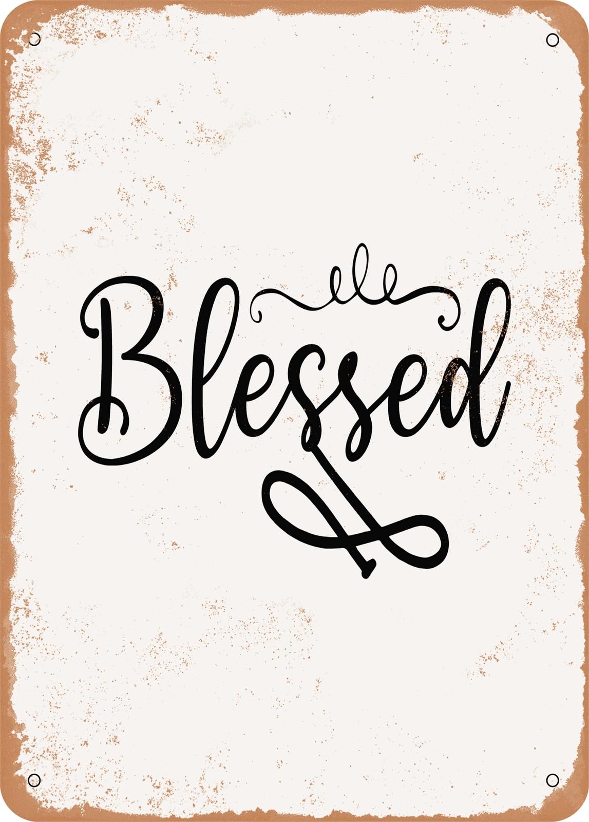Metal Sign - Blessed - Vintage Rusty Look home decor