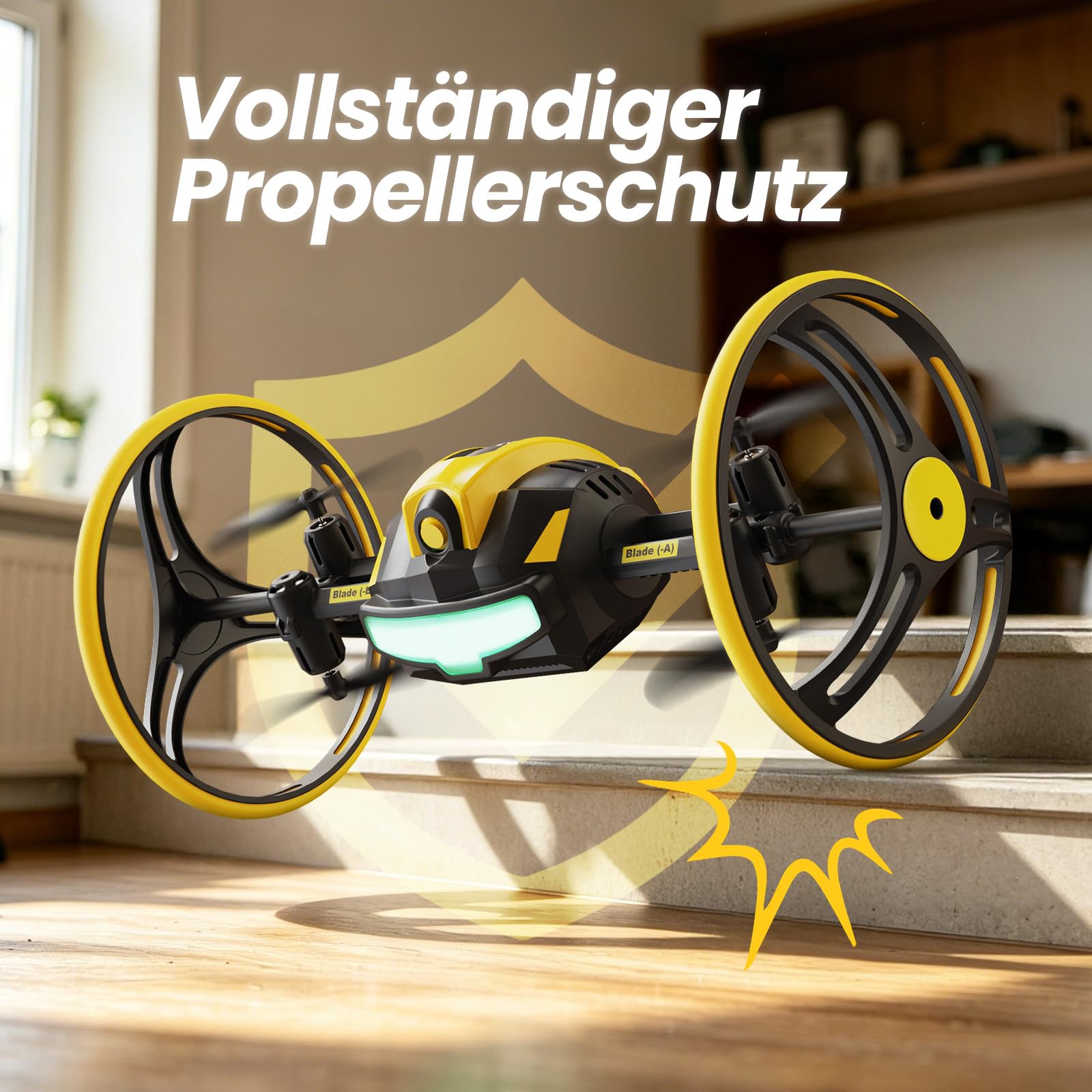 RC Wandkletternde Stunt Drohne mit Doppelrädern, 3-in-1 mit LED | ToyAward 2026 nominiert (Spielwarenmesse Nürnberg), 360° Tricks, Fernsteuerung für Jugendliche & Erwachsene