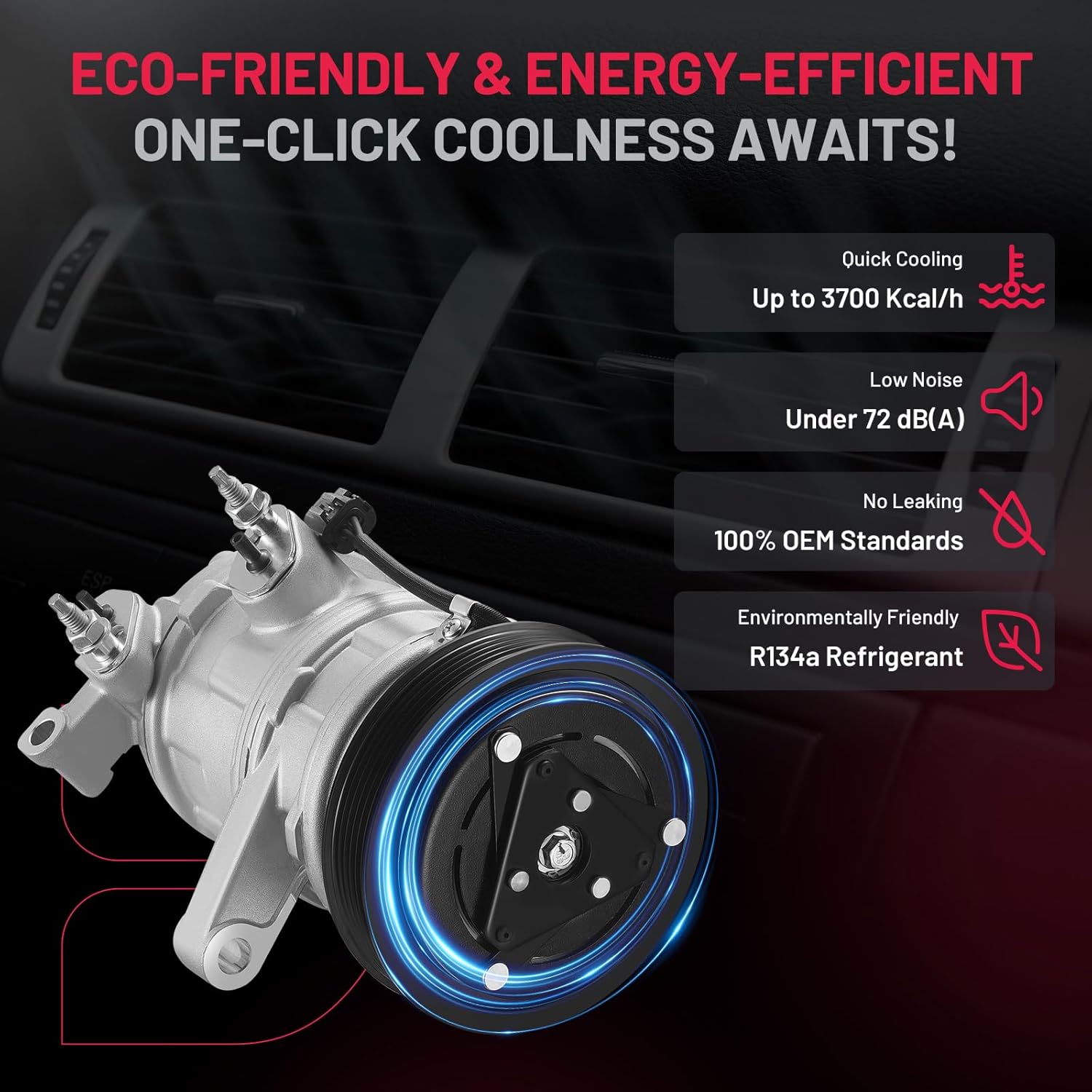 BDFHYK 68184 Air Conditioning A/C Compressor Compatible with Dodge Nitro 2007-2008 V6 3.7L, Compatible with Jeep Liberty 2006-2008 V6 3.7L, Replace# 55111400AB