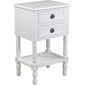 Amazon Com East At Main Nova Bedside Table White Furniture Decor