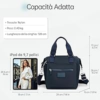DIRRONA Borsa Donna Multitasche Nylon Impermeabile - Tracolla, 24x15x26 Cm, Grigio - Foto 10