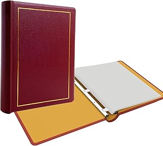 Office Werks Corporate Minute and Records Book Binder, Maroon Leather w/Gold-Tooled Covers and Spines, Letter Size 8.5 x 11 Inches, 125 Pages/250 Sheet Capacity, 100 Minute Book Paper Included