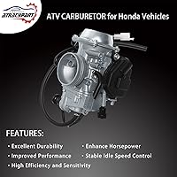 Vista 2 de Carburador compatible con Honda Rancher 300 350/Honda Fourtrax 300 350/Honda Foreman 400 450, Carb se adapta a Honda TRX300 Foreman TRX450 Fourtrax