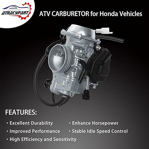 Miniatura 2 de Carburador compatible con Honda Rancher 300 350/Honda Fourtrax 300 350/Honda Foreman 400 450, Carb se adapta a Honda TRX300 Foreman TRX450 Fourtrax