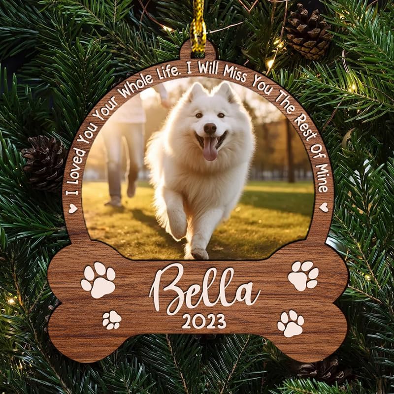 Amazon.com: Personalized Dog Memorial Ornament - Custom Photo With Name ...