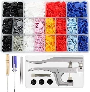 372 Sets KAM Snaps and Snap Pliers Set, BetterJonny T3 T5 T8 Multi-Size KAM Starter Fasteners Kit Plastic Snaps No-Sew Buttons for Crafts Doll Clothing Diaper Bibs Size 16 20 24