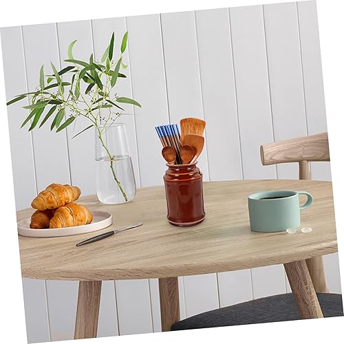 Miniatura 9 de HEMOTON Tarro de almacenamiento de cubiertos, accesorios de mesa, jarrón de cerámica, tarro de masa madre, caja de cubiertos de vidrio de 4 onzas