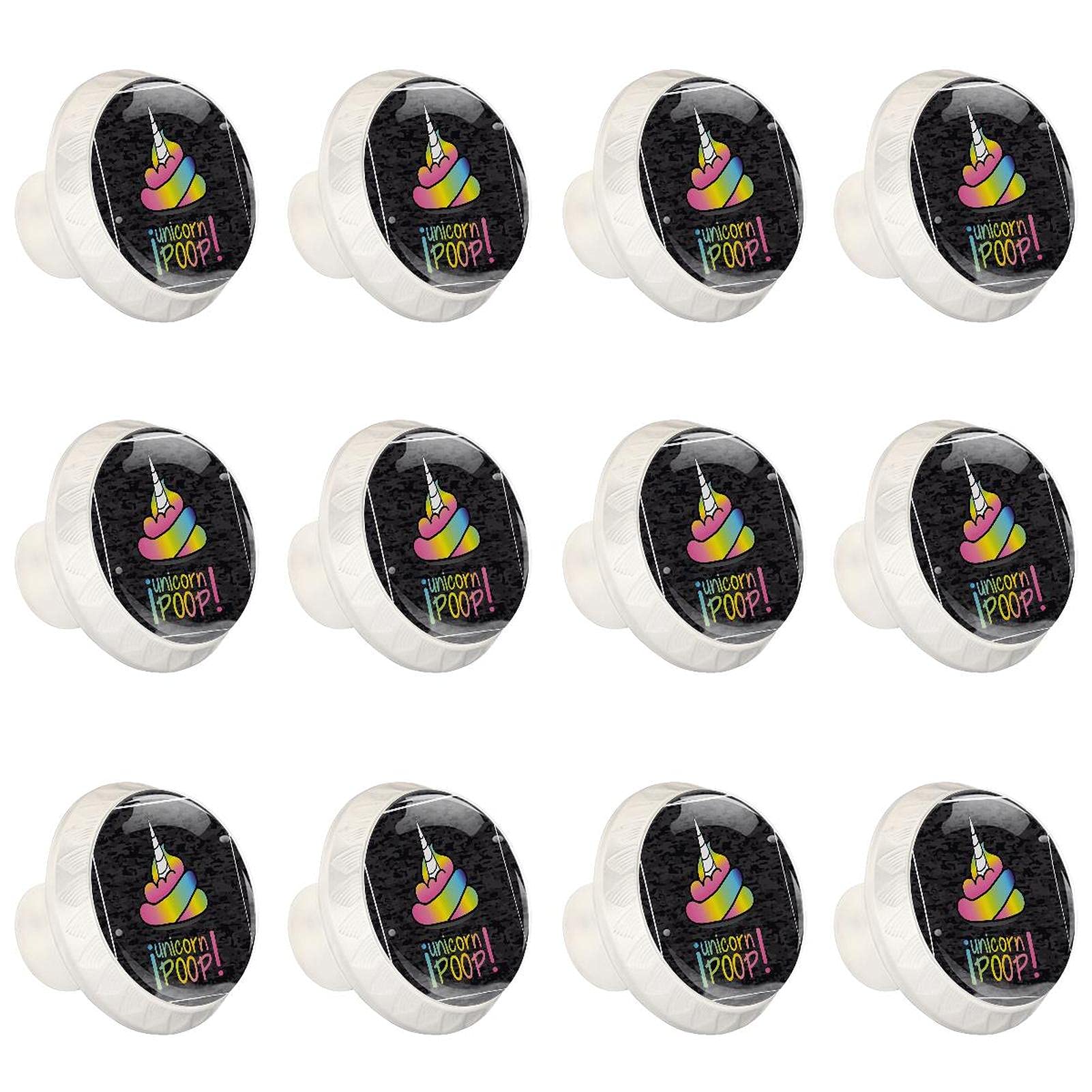 Boutons d'armoires de cuisine et tiroirs en lot de 12 poignées rondes motif merde