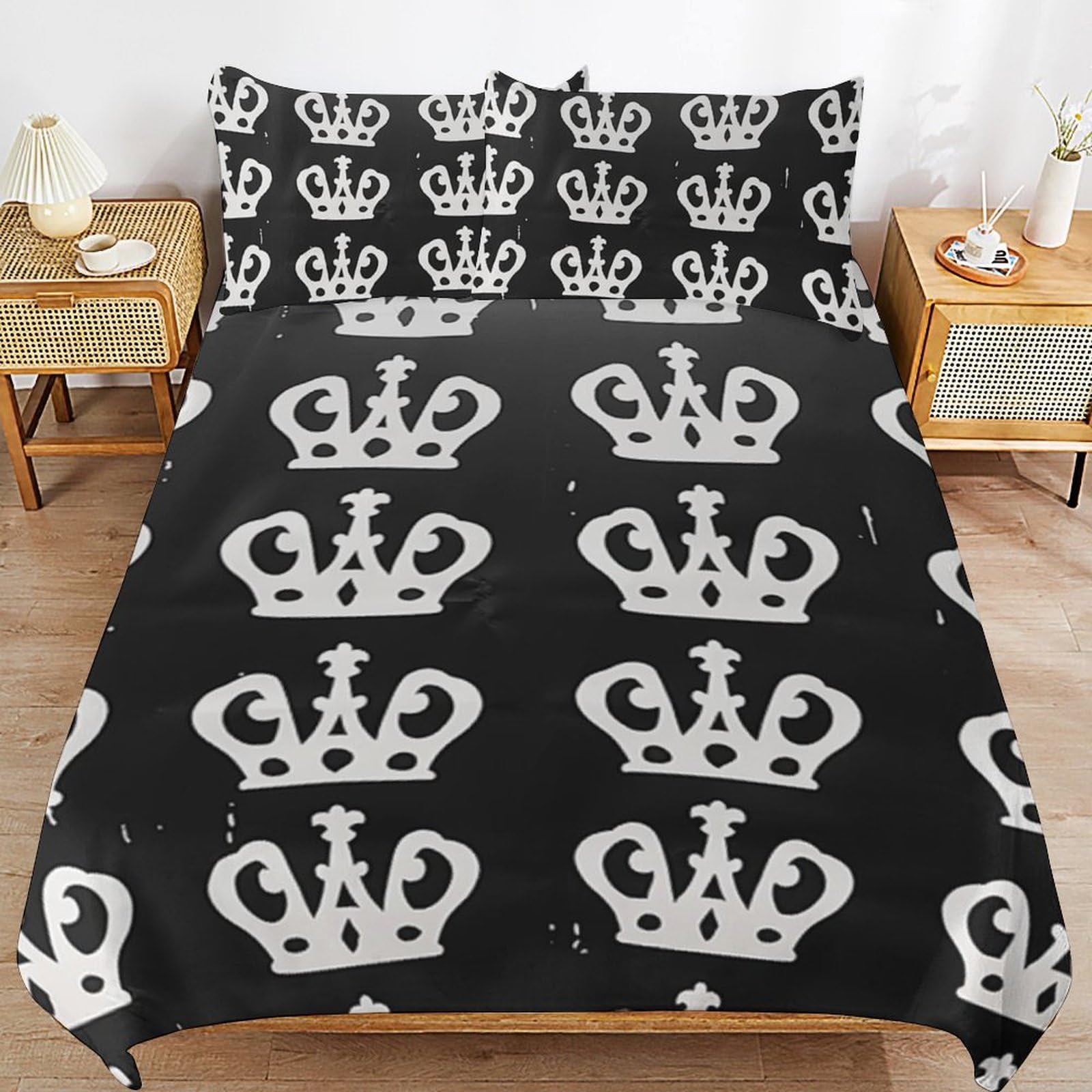 Juego de ropa de cama de princesa suave y transpirable en microfibra de tres piezas