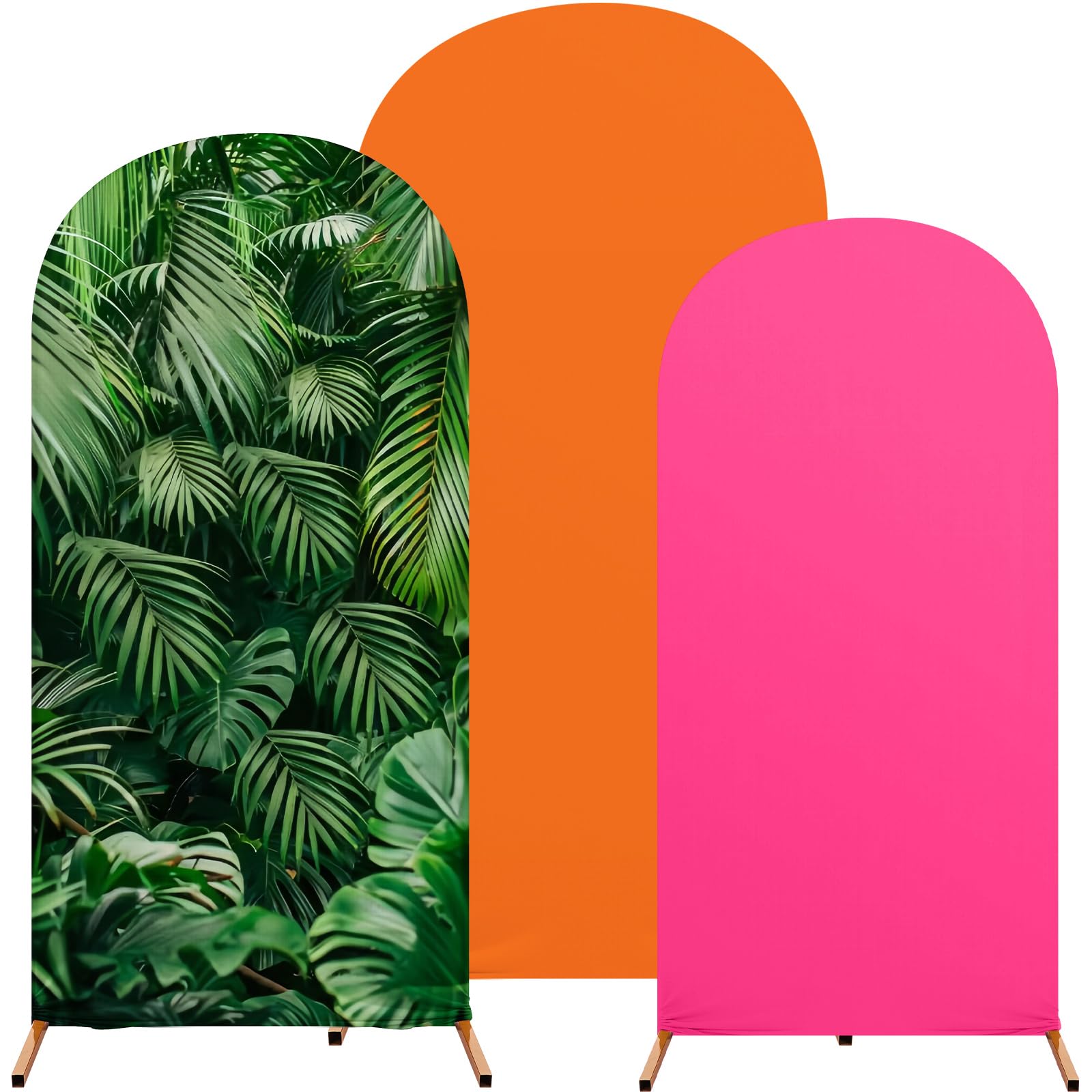 Hawaii-Bogen-Abdeckung Set – 3 Größen (1,2m, 1,5m, 1,8m) | Spandex, Tropische Farben | Für Party & Hochzeit