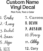 Vista 1 de Etiqueta de vinilo personalizada con nombre personalizado