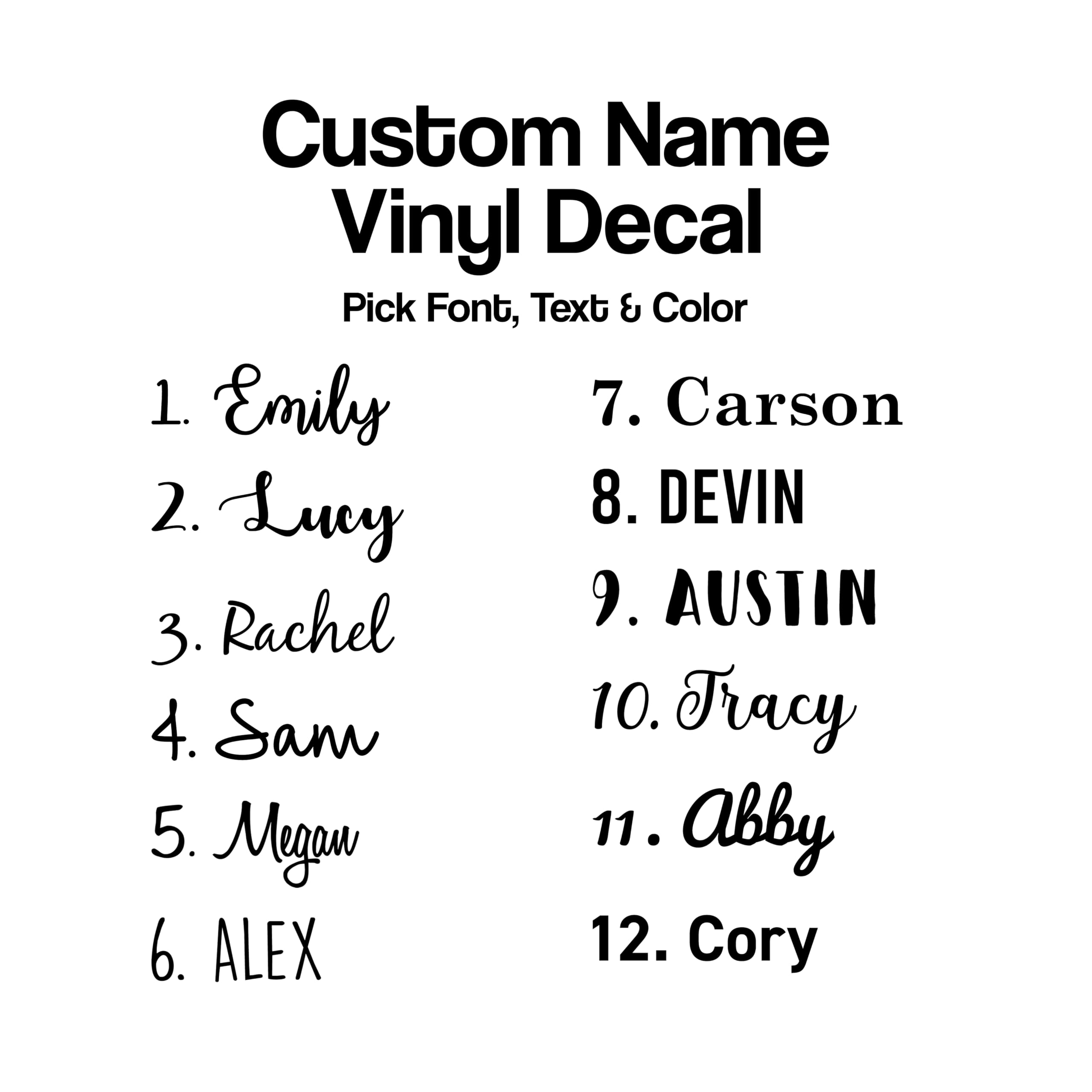 Personalized Custom Name Word Vinyl Decal