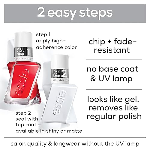 Miniatura 4 de essie Gel Couture - Esmalte de uñas de larga duración, vegano sin 8, rosa nude transparente, sastre de hadas, 0.46 onzas líquidas (paquete de 2)