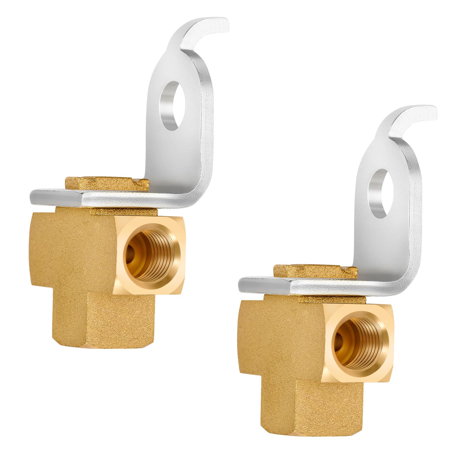 3-Way Brake Line Tee with Mounting Bracket, Brass Brake Line Fittings 3/16" for 3/8"-24 Threads Maintaining Brake System, Prevent leakage, For Fuel