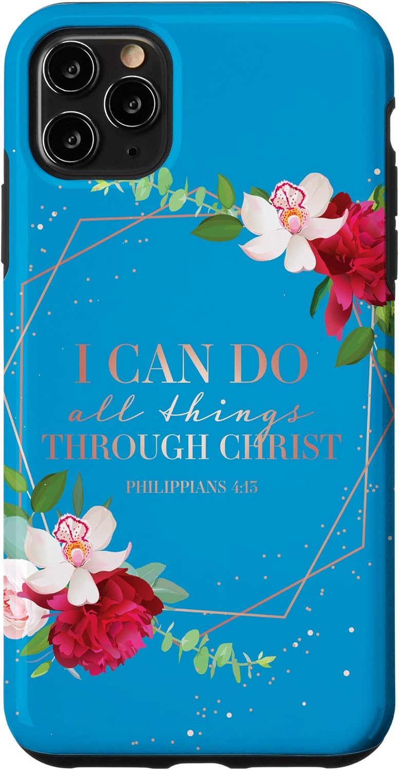 iPhone X/XS Christian Phone Cases Women Bible Verses Philippians 4:13 Case
