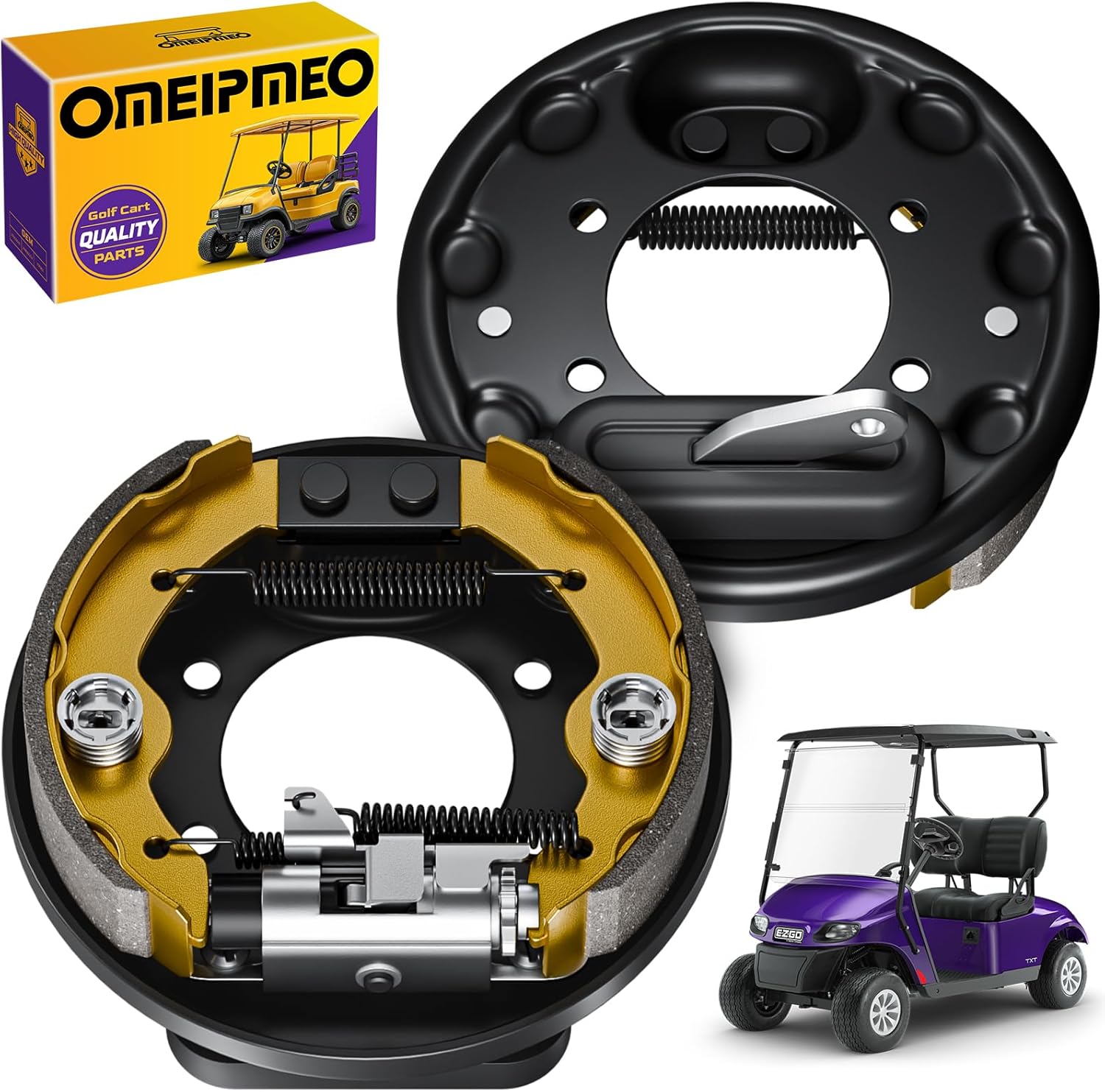 Golf Cart Brake Assembly Fits EZGO TXT PDS Medalist and YAMAHA G14 G16 G19 G20 G21 G22, Golf Cart Brake Cluster Includes Brake Shoes, EZGO Brake Assembly Drive&Passenger Side, OEM# 70998-G01 70998-G02
