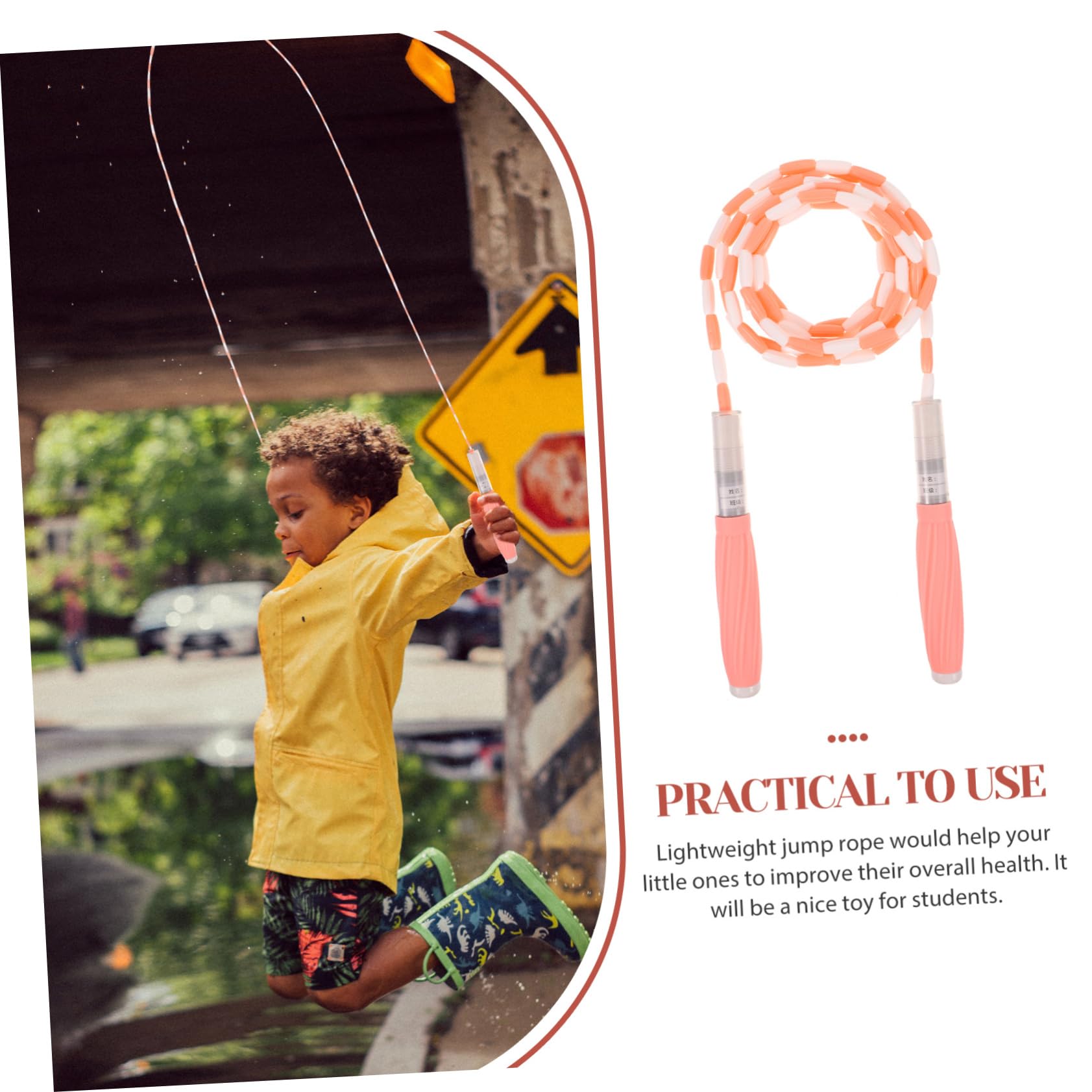 Toddmomy Cuerda de Saltar de bambú Saltando Saltar Cuerdas para Hacer Ejercicio sin Cuerda Beaded Jump Rope Jumping Rope Los saltan la Cuerda. Cuerda Saltar Abdominales de Silicona
