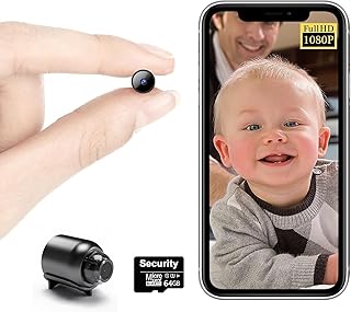【Free 64G】Smallest Wireless WiFi Camera,HD1080P Mini Camera,Portable Video Camera,Baby Monitor,Nanny Cam,Pet Camera with Night Vision,Motion Detection,Cloud Storage for Security with iOS AndroidAPP