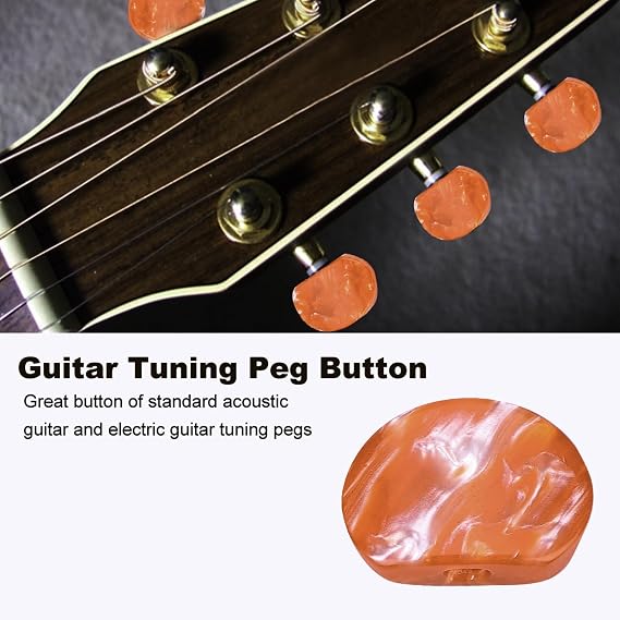 Tuning Button Red, 6Pcs Guitar Tuning Peg Tuners Machine Head Replacement Tuner Buttons Knobs Set for Guitar Accessory[#2]