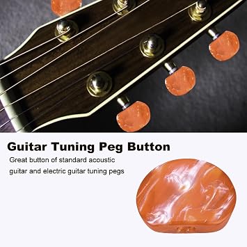 Tuning Button Red, 6Pcs Guitar Tuning Peg Tuners Machine Head Replacement Tuner Buttons Knobs Set for Guitar Accessory[#2]