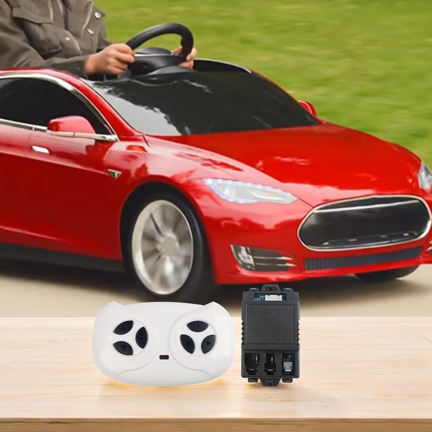 JR1810RX 5-Pin Receiver and Remote Control Children Ride- Car, 6-12V 2.4G System with Slow Start Function, Compatible Replacement (full set)