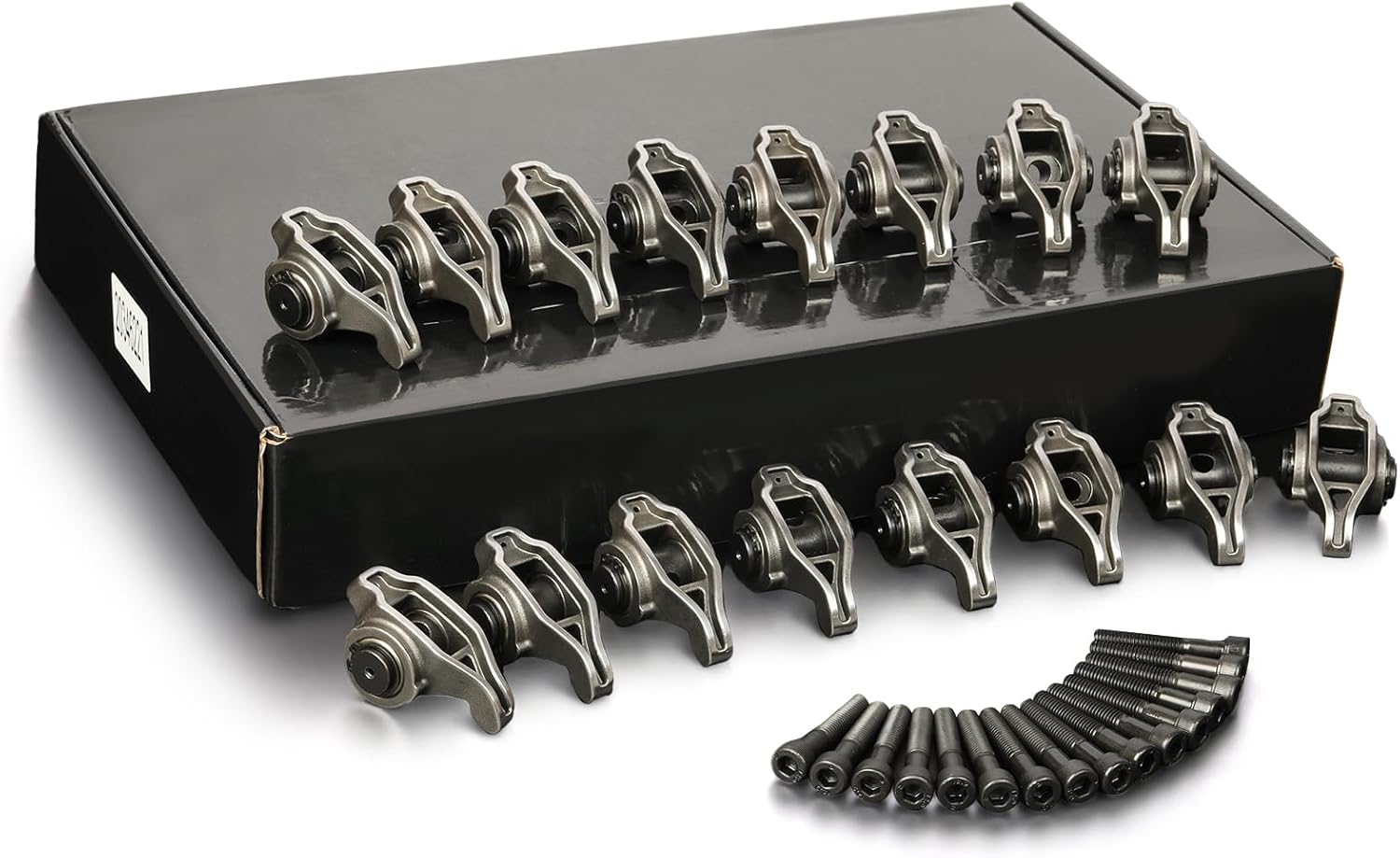 JINKEY 16Pcs Alloy Steel Engine Rocker Arms and Bolts with Upgraded Trunnion Kit Installed for GM 4.8L-6.2L LS engine LS1/LS2/LS6/LQ/LY/LM Series