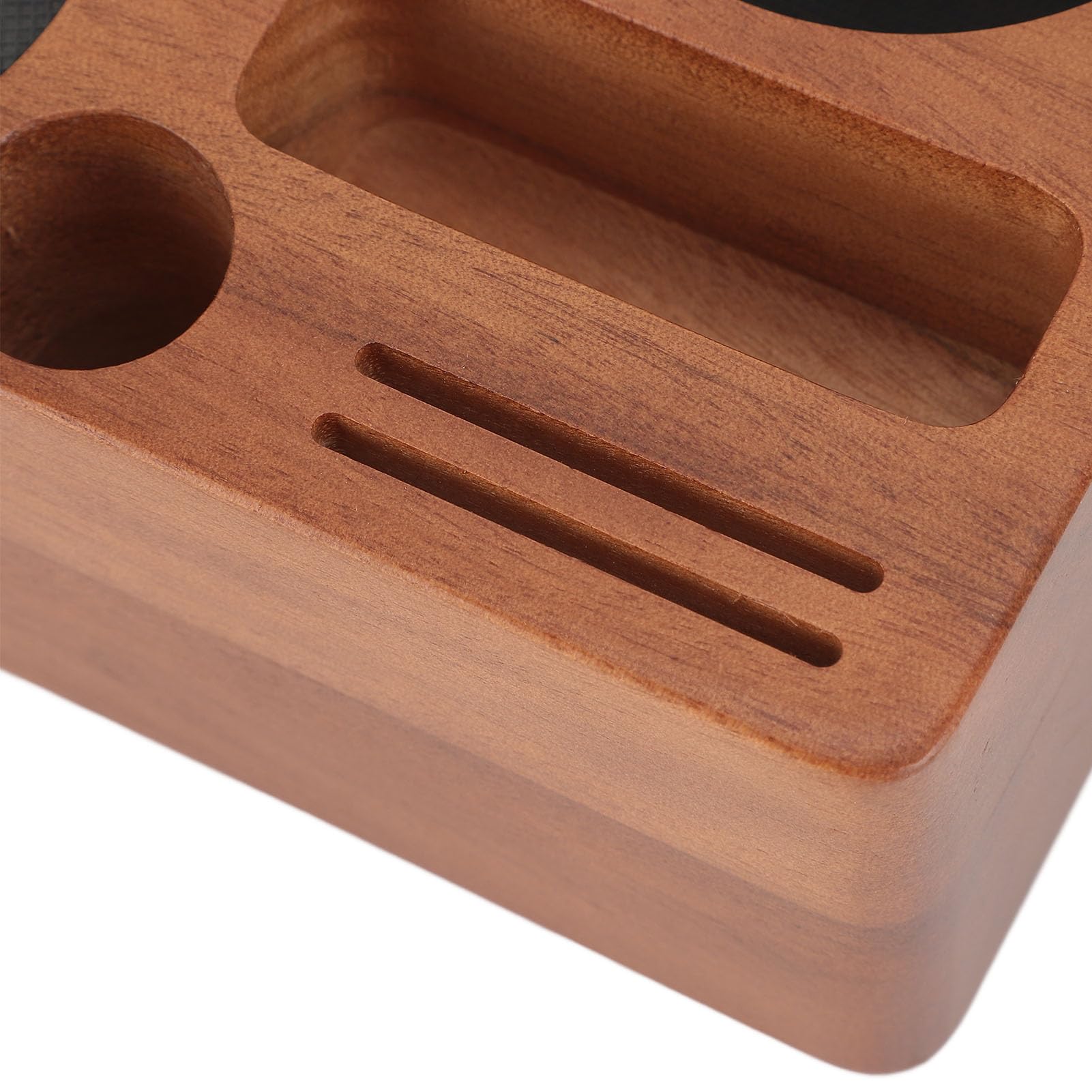 Estación de apisonamiento de espresso, soporte multifuncional de madera para café para portafiltro, manipulador y distribuidor de 58 mm