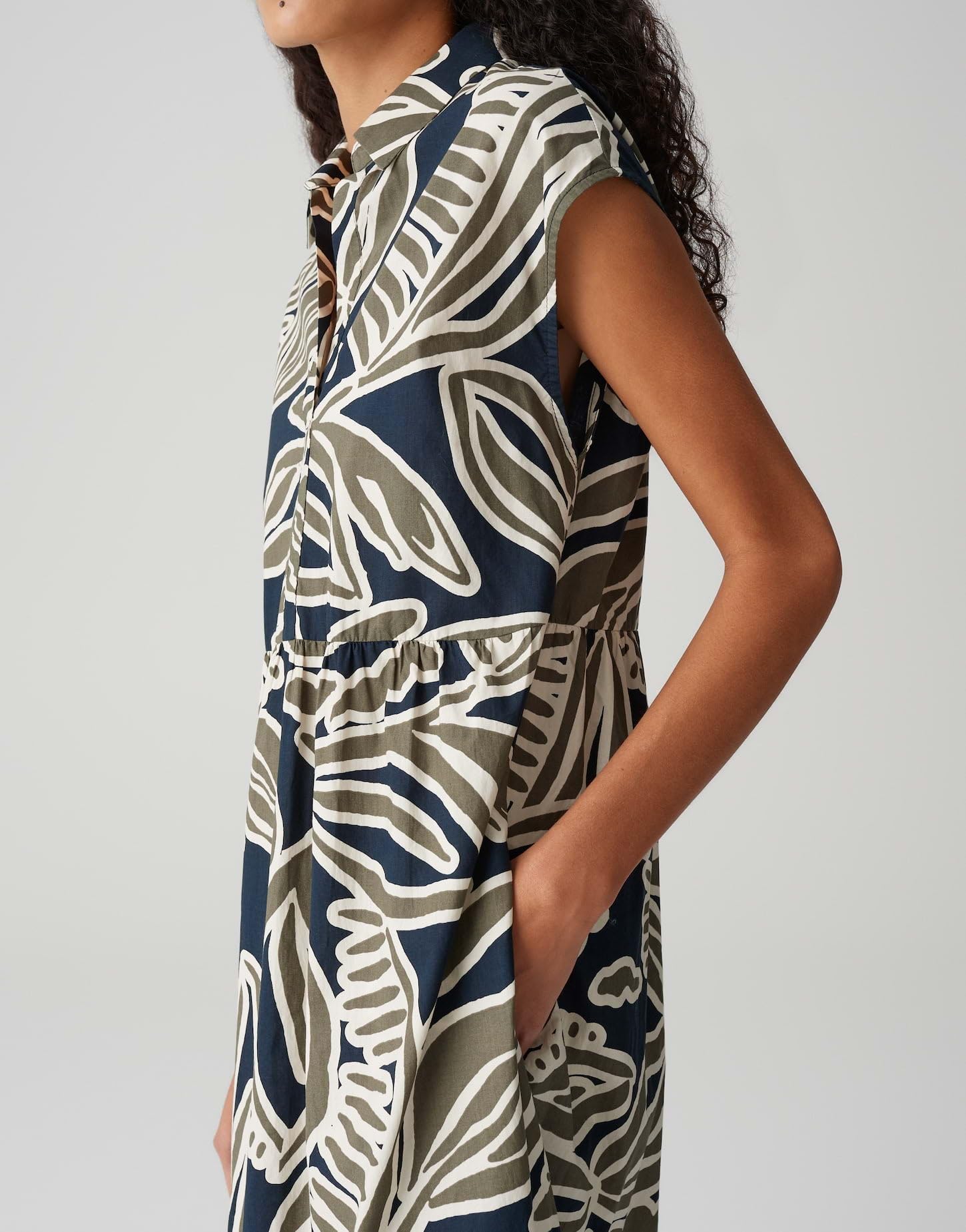 OPUS Damen Midikleid | Printkleid WERISA Tropical A-Linie mit Volantstufen