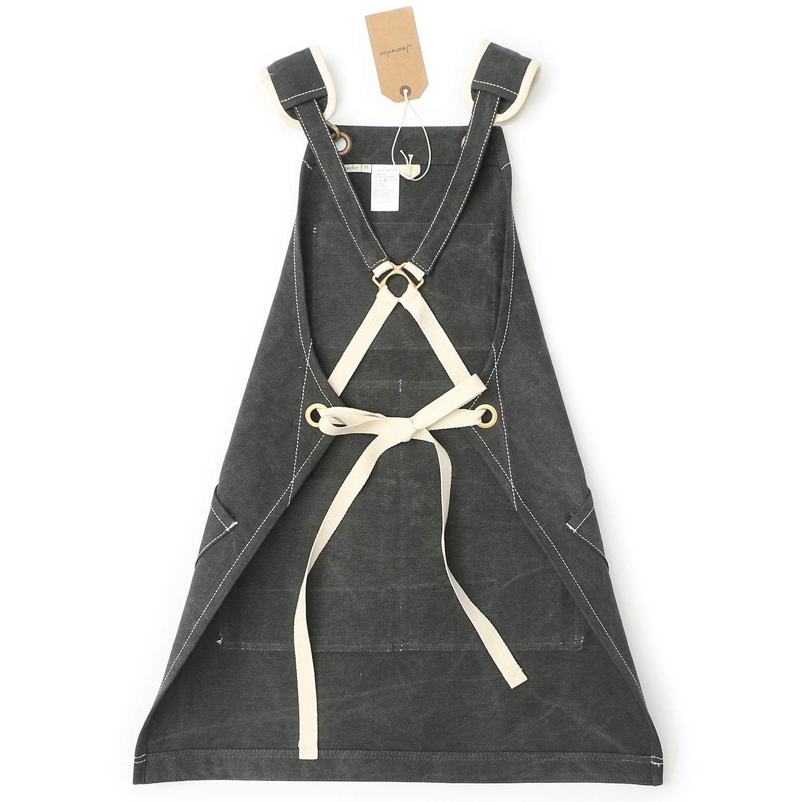 Jeanerlor - Wasserdichte Segeltuch-Schürze aus Baumwolle mit Taschen für Damen und Herren