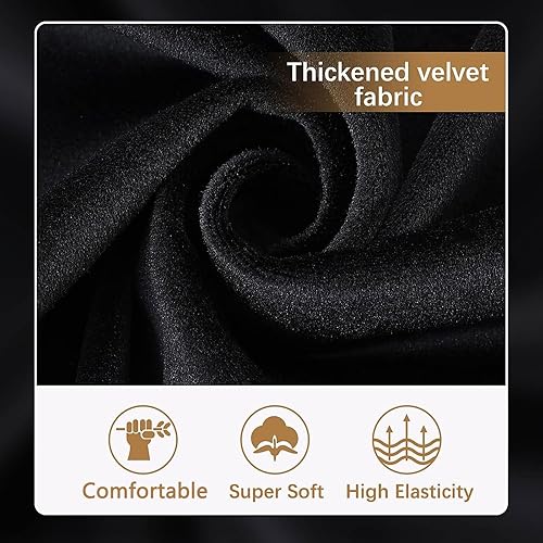 Miniatura 3 de hyha Fundas de cojín de terciopelo para sofá, fundas de asiento suaves para sofá modular de 2 cojines, lavables, funda mágica para sofá con parte