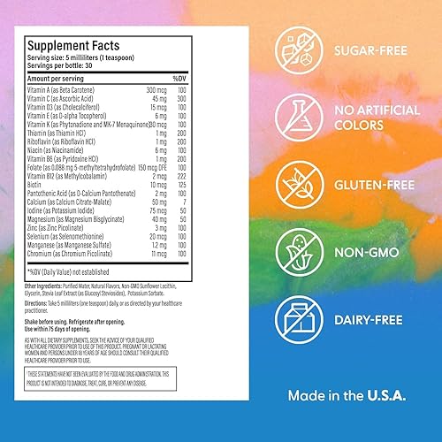 Miniatura 2 de Multivitamínico liposomal para niños vitaminas líquidas para niños A B6 C D3 E con zinc y calcio suplemento multivitamínico diario sin OMG y