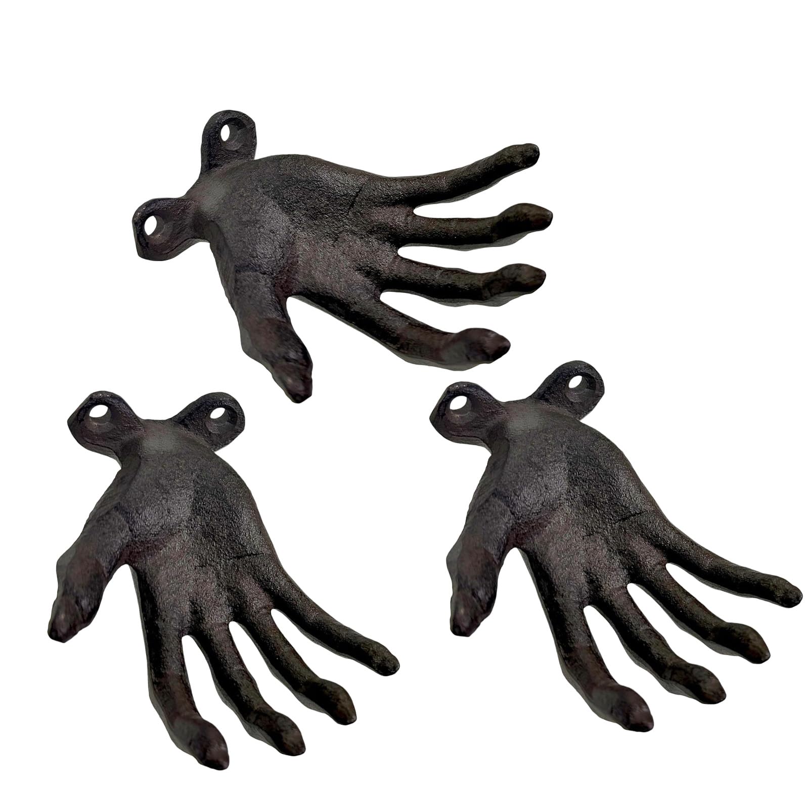 Zxfdsfdbnm 3Pcs Black Antiqued Distressed Finish Resin Witch Hand Wall Mounted Hook For Haunting House Halloween Themed Interior Decoration Scary Hand Wall Hook