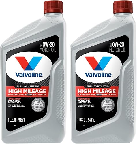 Miniatura 173 de Valvoline - Aceite de motor de mezcla sintética SAE 10W-30 de alto millaje, con MaxLife Technology, 5 cuartos de galón