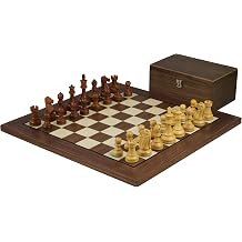 20 Inch - Chess Set - Walnut Helena Flat Chess Board - Sheesham Reykjavik Staunton - Chess Pieces - 3.75 Inch