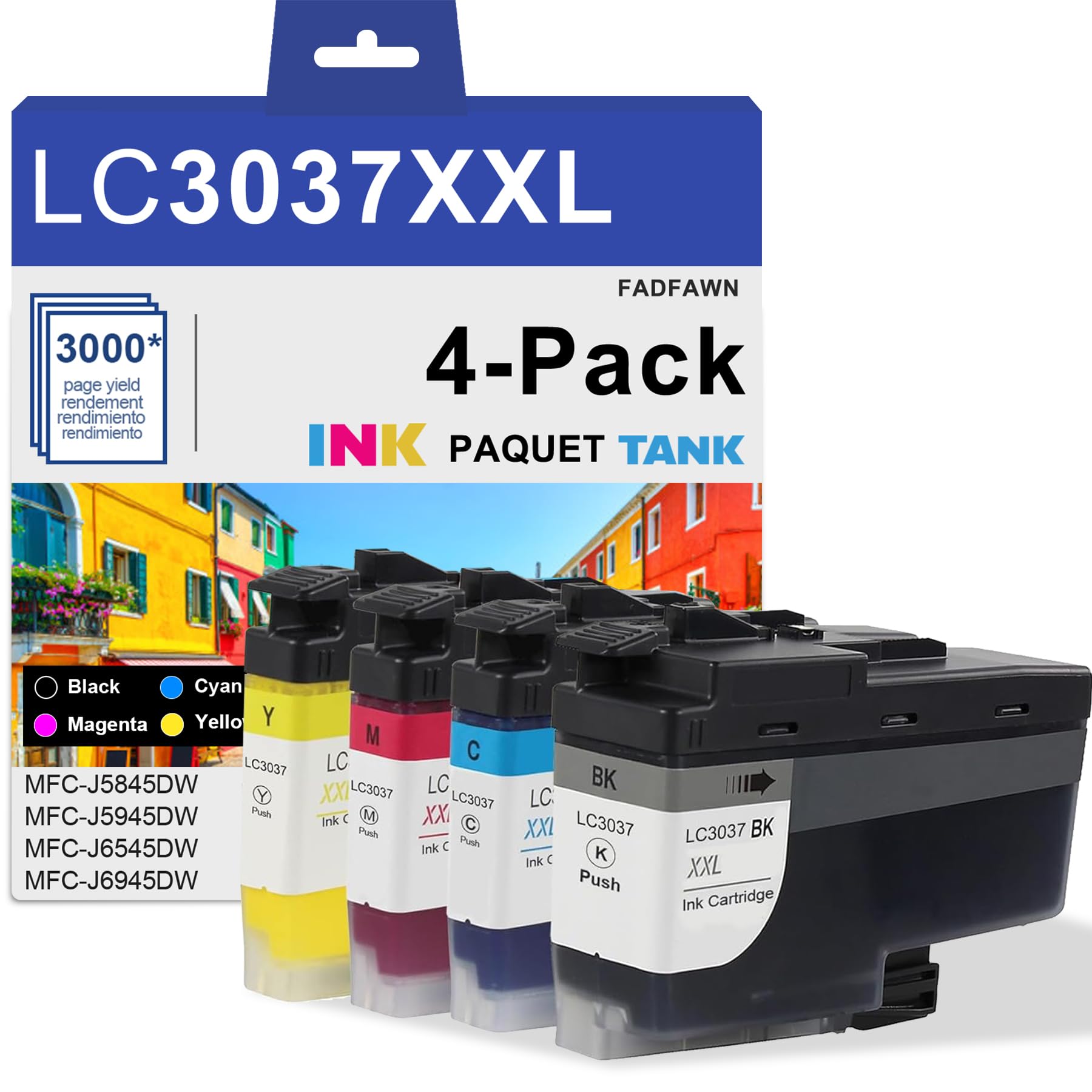 Miss Deer LC3037 Ink Cartridges Compatible Replacement For Brother LC3037 LC3037XXL LC3039, High Yield Use With MFC-J6945DW MFC-J5845DW XL MFC-J5945DW MFC-J6545DW XL (2 BK/C/M/Y) 5PK - View #2