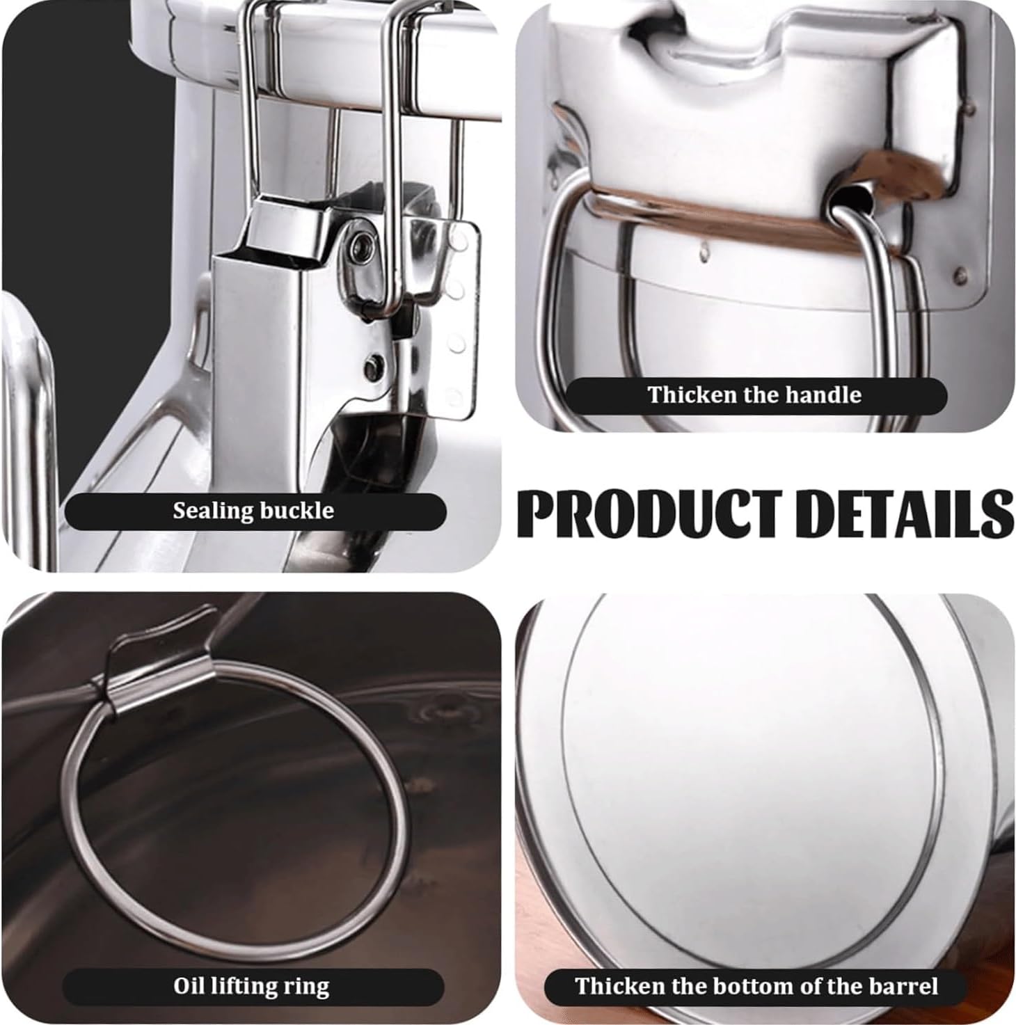 Stainless Steel Sealed Milk Barrel-with Sealed Lid, Lifting Ring & Carry, for Milk,Water, Tea and Wine Liquid Storage,Easy to Open and Use (Silver 28L)