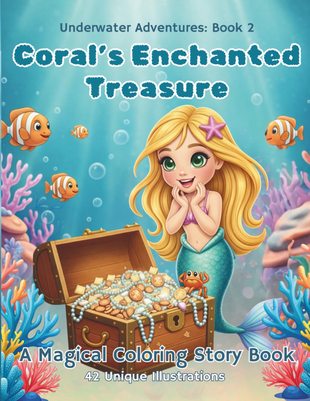 Coral's Enchanted Treasure: A Story-based Coloring Book Adventure (Underwater Adventures)