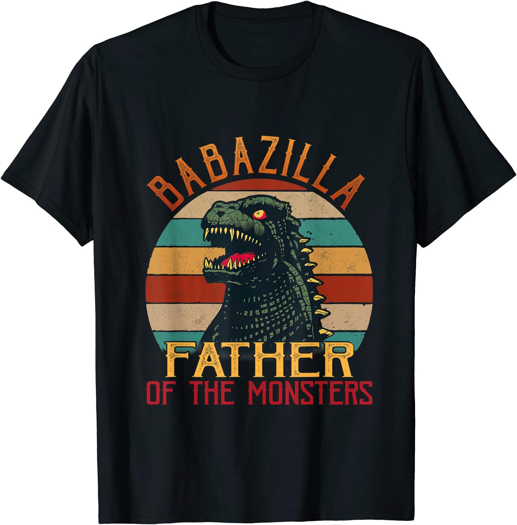 Mens Vintage Babazilla Mons.ter Father's Retro Dad T-Shirt