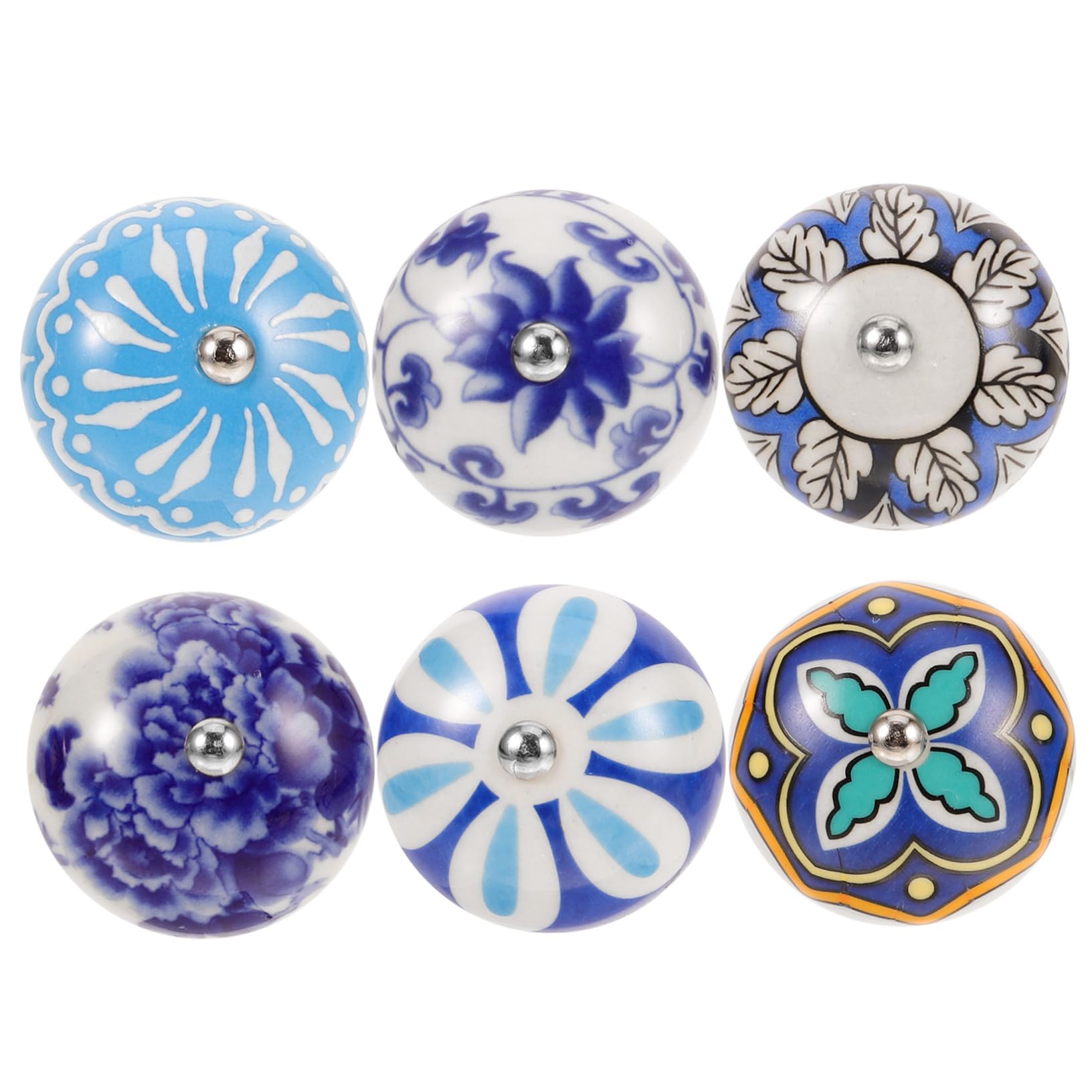Lurrose 4 Set Manico in Ceramica Pomello Da Comò in Porcellana Maniglia Cassetto Chiave Cucina Pomello Per Armadio Monoforo Decorativo Per Comò 6 Pezzi*4