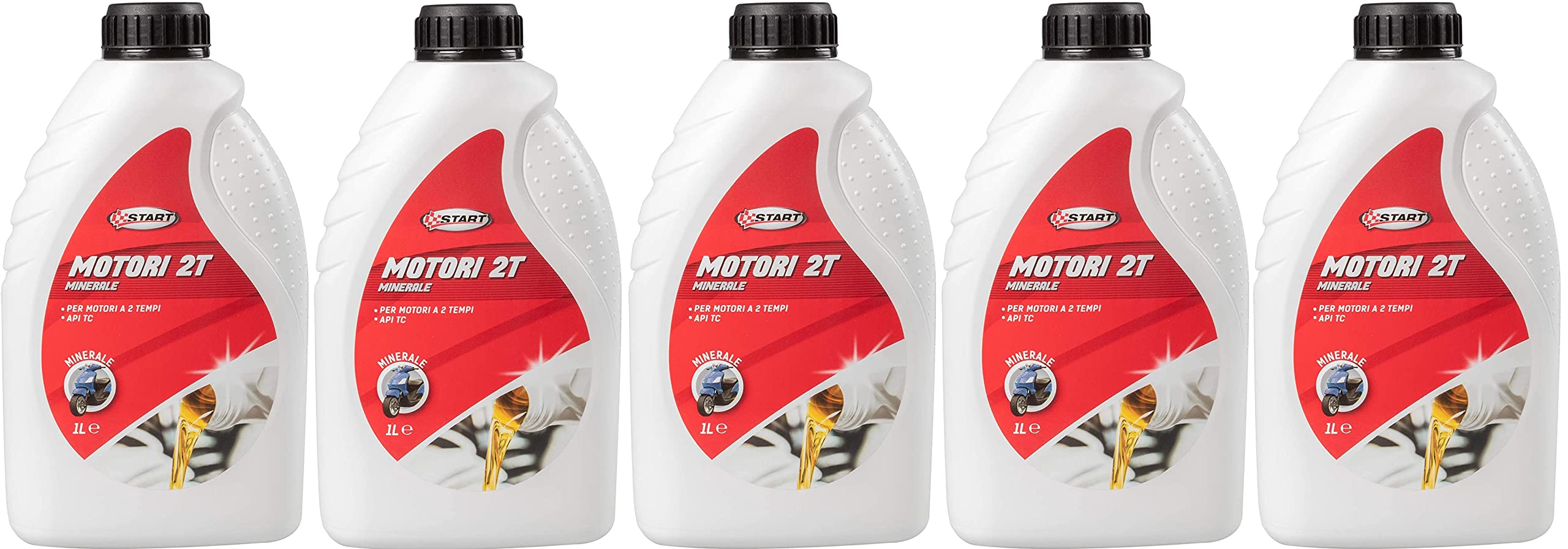 Set De 5 Lubricante Mineral para Moto A 2 Tiempos 1L Aceite Ciclo Abejas TC