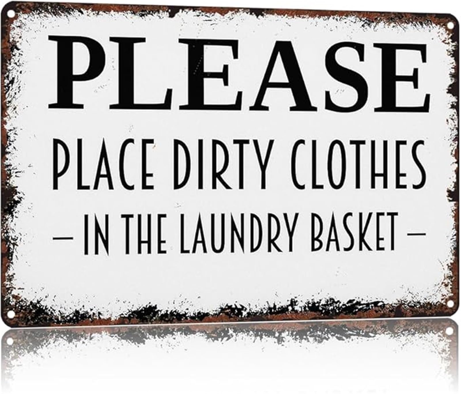 ZDVHOMCB Laundry Room Humor Sign Place Dirty Clothes In Basket Vintage Metal Tin Sign for Home 8 X 12 in