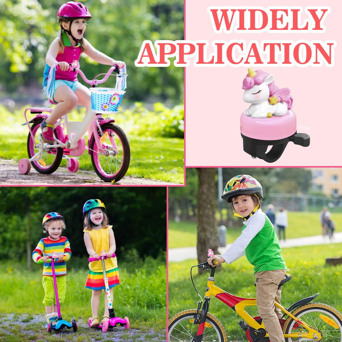 GXGM sonnette de vélo poney rose son fort clair enfants filles garçons