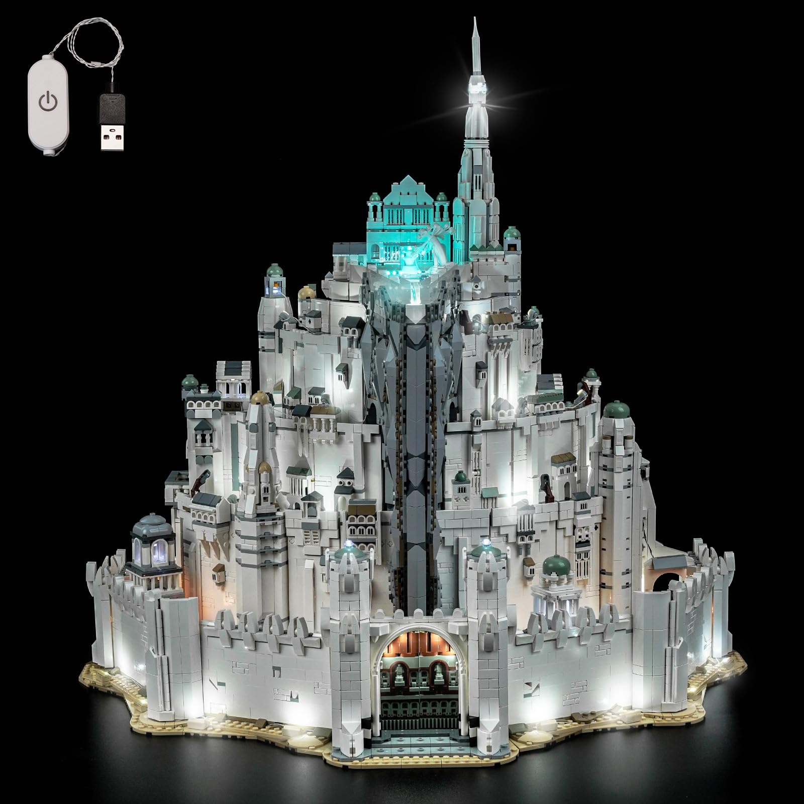 Set di luci a LED compatibile con Lego Minas Tirith 11377 (senza modello) | Set di illuminazione decorativa compatibile con Lego Minas Tirith, facile da montare, solo set di luci, modello non incluso